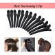 Lot de 12 Pinces à Cheveux Professionnel en Plastique - Noir