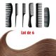 Kit de 6 Peigne Coupe de Cheveux Professionnel