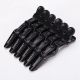 Lot de 6 Pinces à Cheveux Crocodile Professionnel en Plastique - Noir