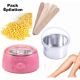 Pack Épilation Professionnel 3en1 - Chauffe Cire Rose + Cire en Grain Miel + Spatules
