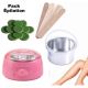 Pack Épilation Professionnel 3en1 - Chauffe Cire Rose + Cire en Galets Chlorophyl + Spatules