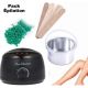 Pack Épilation Professionnel 3en1 - Chauffe Cire Noir + Cire en Grain Azuléne + Spatules