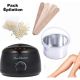 Pack Épilation Professionnel 3en1 - Chauffe Cire Noir + Cire en Grain Chocolat Blanc + Spatules