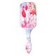 Brosse Cheveux Pneumatique en Bois Coiffage Facile - Flamant Rose