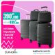 Lot de 5 Valises Polycarbonate ABS - 4 Roues - 360° - Noir
