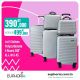 Lot de 5 Valises Polycarbonate ABS - 4 Roues - 360° - Silver